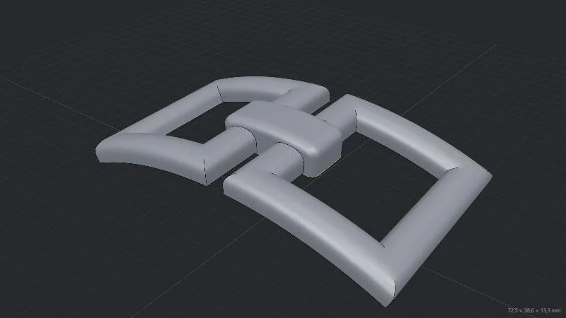 Modello 3D di un morsetto progettato in CAD